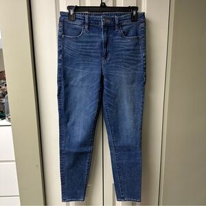 American Eagle Super Hi-Rise Dark Blue Jeggings Size 6 Short